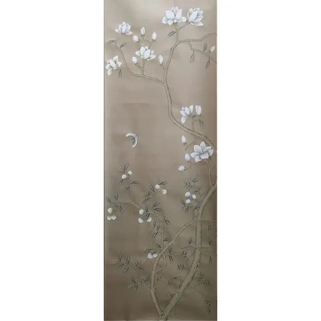 Hand-Painted Silk Wallpaper Panels – Set of 3 This listing is for the complete set of 3 hand-painted silk wallpaper...