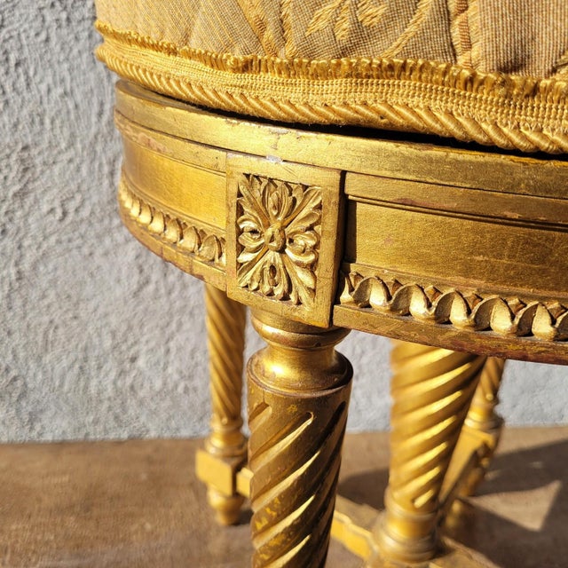 Swivel Piano Stool in Gilded Wood, 1800s For Sale - Image 15 of 15