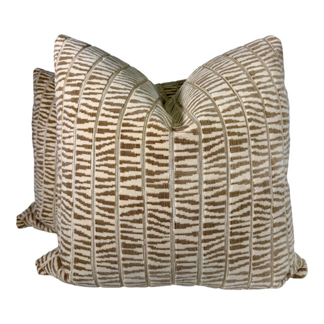Cowtan & Tout "Mandara" in Sand 22" PIllows-A Pair For Sale