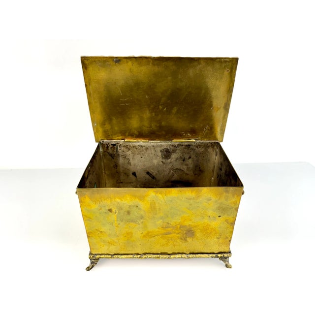 Brass 1960s Vintage Mid Century A. Lara Brass Footed Box For Sale - Image 8 of 10