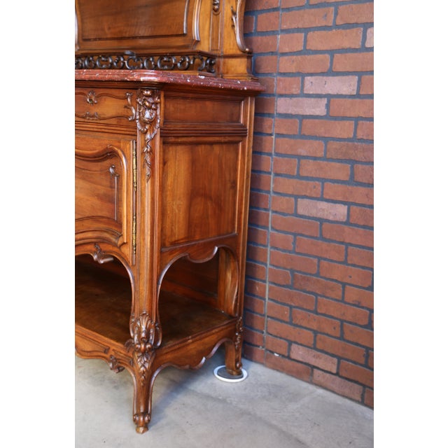 Antique French Marble Top Louis XV Buffet For Sale - Image 10 of 11