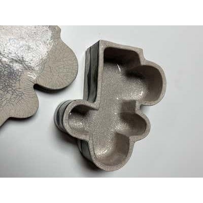 White Trudi Battershall Modern Ceramic Decorative Box with Crackle-Glaze For Sale - Image 8 of 9