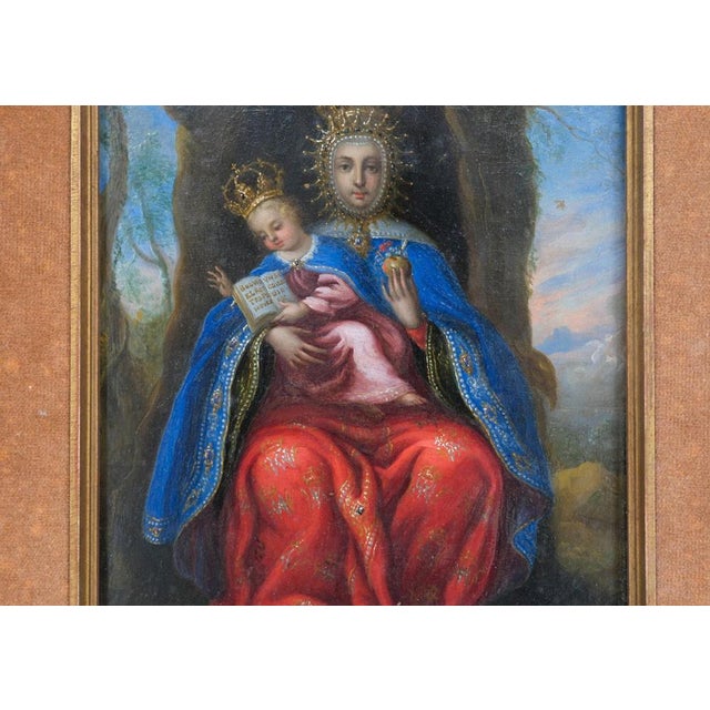 Copper Spanish Artist, Our Lady of Valvanera, Oil on Copper, 17th Century For Sale - Image 8 of 11