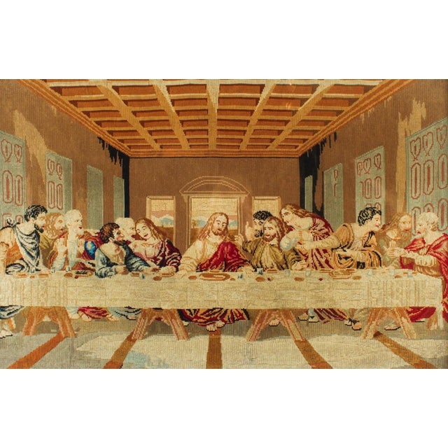 A beautiful Antique Belgian Flanders tapestry of the last Supper late 19th Century in date. The tapestry has a captivating...