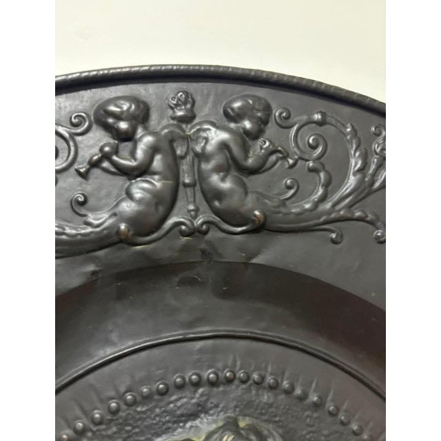 Black Large Antique Bronze Plate, 1920 For Sale - Image 8 of 16