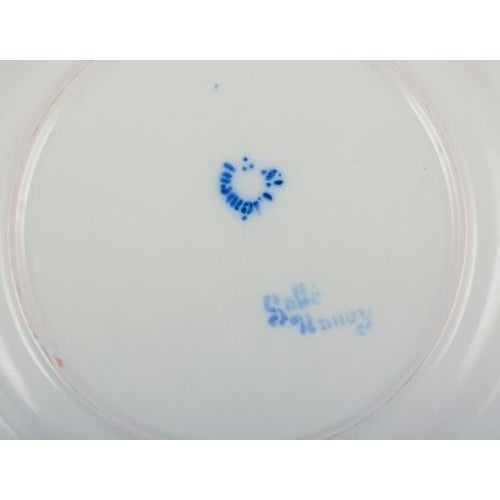 Blue Vintage Dinner Plates in Faience by Emile Gallé for St. Clement, Set of 6 For Sale - Image 8 of 10