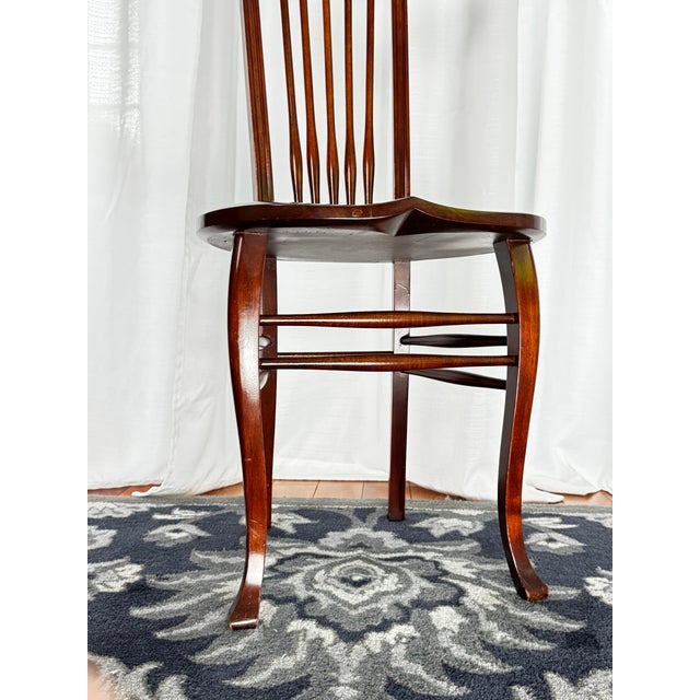 1970s Traditional Roll-Top Secretary Desk With Mother-of-Pearl Inlay Chair For Sale - Image 12 of 12