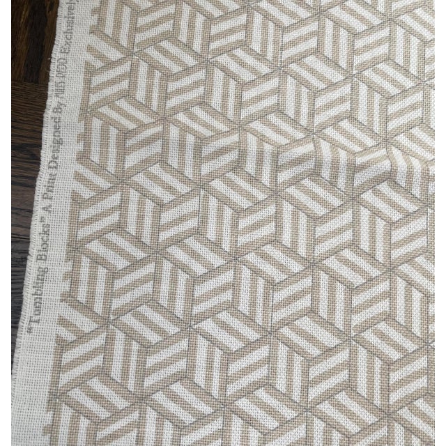 Art Deco Schumacher Miles Redd Tumbling Blocks 2+ Yards Fabric For Sale - Image 3 of 11