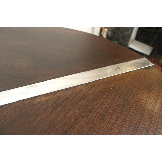 Brown Mid 20th Century Circular Dining Table Attributed to Henri Lesetre & Claude Gaillard for Ligne Roset For Sale - Image 8 of 8