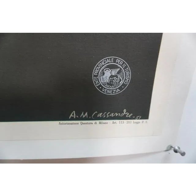 A. Cassandre - Vintage Original Travel Poster - Venezia 1951 For Sale - Image 9 of 12