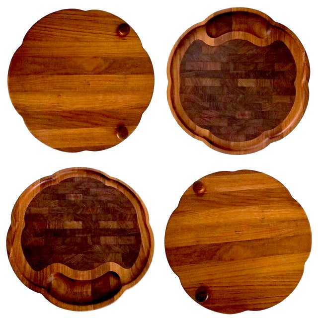 1960s 1960s Danish Teak Wood Scalloped Charcuterie/Carving Board Designed by Richard Nissen For Sale - Image 5 of 9