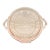 Vintage Pink Depression Glass Handled Cake Plate in Federal Glass Rosemary Pattern For Sale