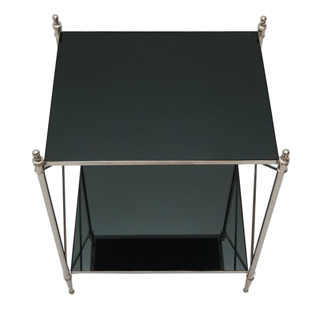 Wade Contemporary Square Accent Side Table With Black Mirror Top Chairish