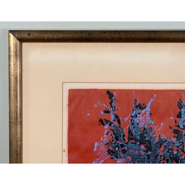 Vintage Abstract Expressionist William Ross Abrams Blue Trees II Abstract Color Lithograph For Sale - Image 4 of 8