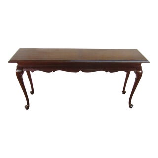 Ethan Allen Solid Cherry Queen Anne Console orSofa Table For Sale