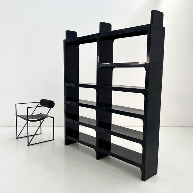 Plastic Black Modular Shelf by Olaf Von Bohr for Kartell, 1970s For Sale - Image 7 of 11