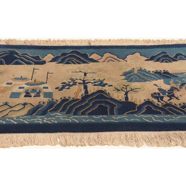 Chinese Antique Chinese Pictorial Baotou Rug, 02'01 X 04'02 For Sale - Image 3 of 10