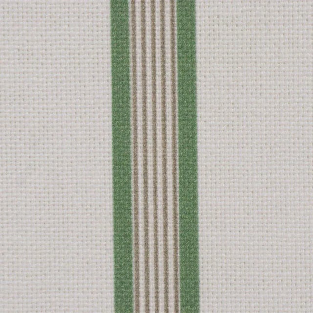 Textile Raleigh Stripe Green Fabric - Sample For Sale - Image 7 of 8