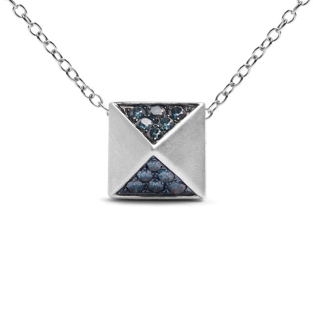 Discover the mystique of the ocean depths captured in this exquisite 14K white gold pyramid pendant, where the allure of...