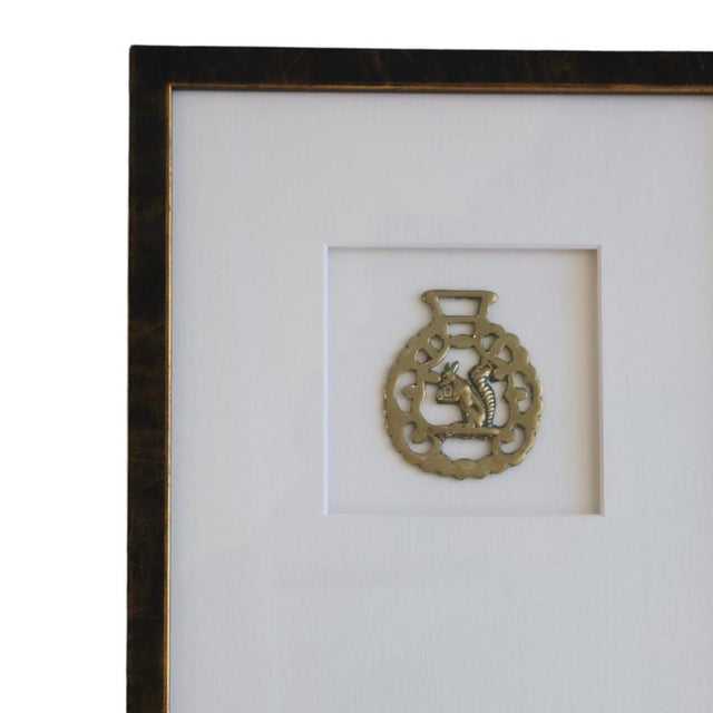 This delightful antique horse bridle medallion, dating from 19th century France, features a meticulously crafted squirrel...