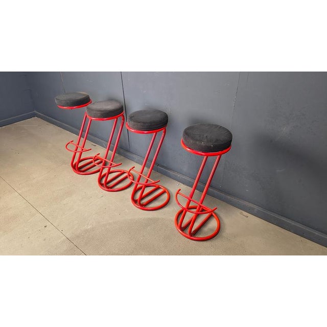 Metal Bar Stools, 1980s, Set of 4 For Sale - Image 9 of 13