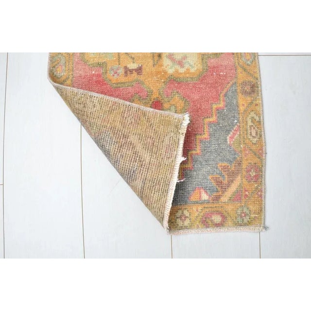 Handmade Mini Wool Rustic Rug For Sale - Image 5 of 6