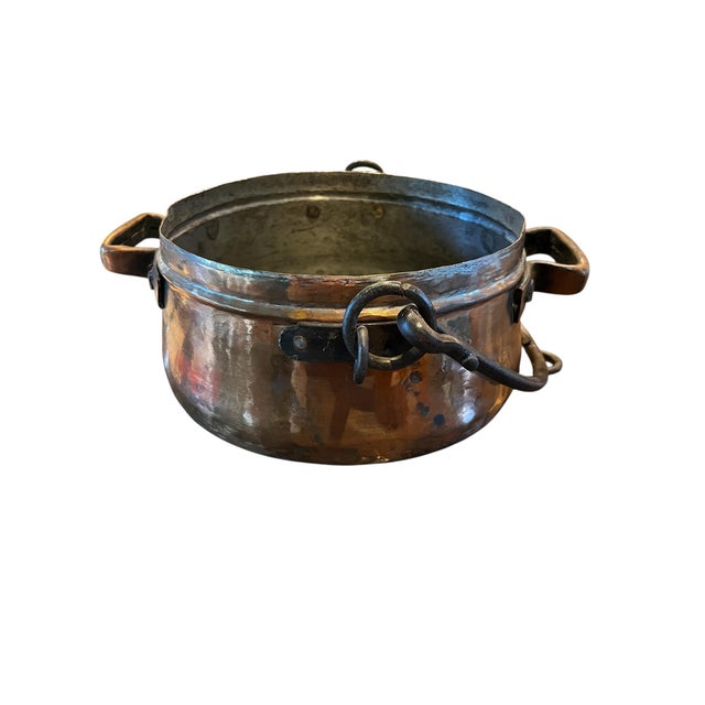 French 19th Century Antique French Copper Cauldron, Pot or Fireplace Kettle For Sale - Image 3 of 6