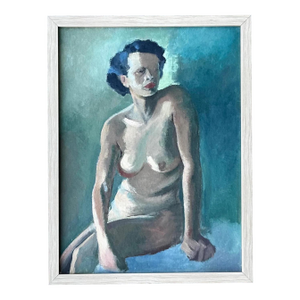 Vintage Boho Original Nude Portrait on Board