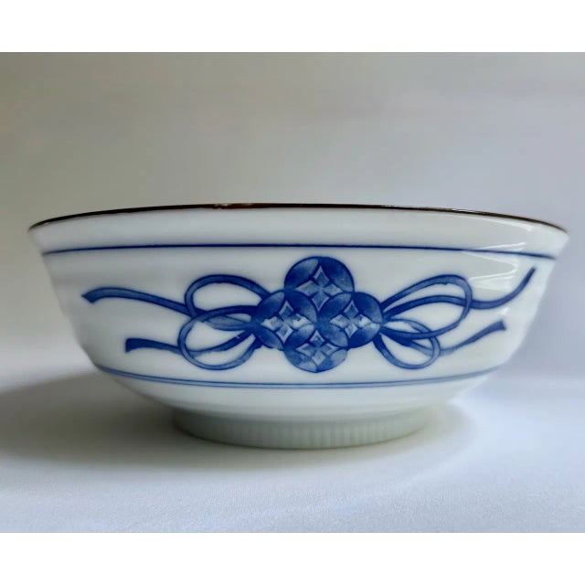 Vintage Juzan Gama Blue & White "Bluebird" Porcelain Serving Bowl For Sale - Image 9 of 12