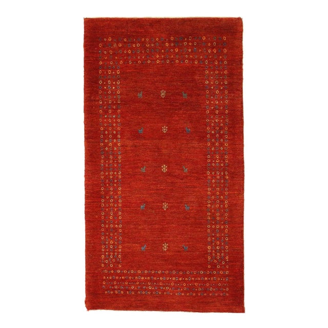 Fine Hand Knotted Persian Gabbeh Rug For Sale - Image 4 of 4