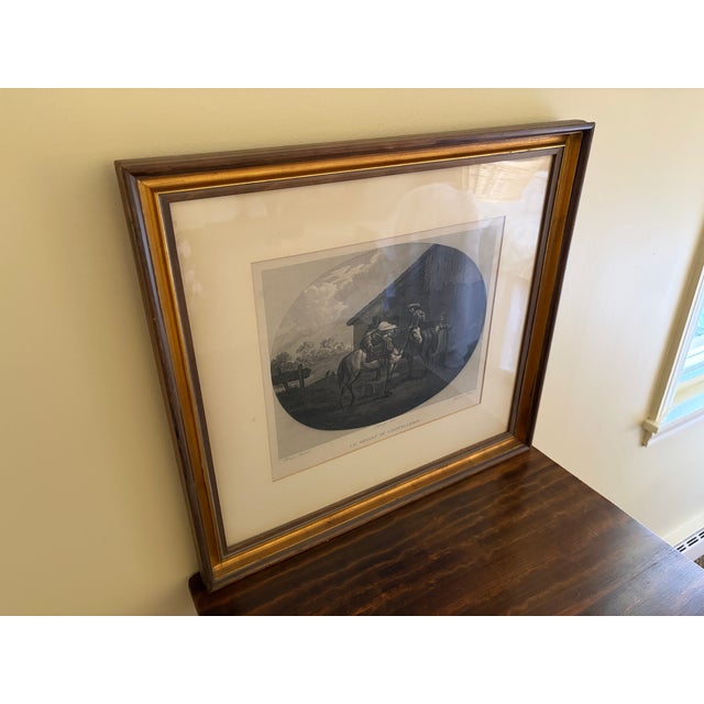 Early 20th Century Early 20th C. French “Le Départ De L’Hôtellerie” Equestrian Print in Giltwood Frame For Sale - Image 5 of 13