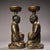 Metal Vintage Chinese Bronze Oil Lamps - Gilt Inlay Boy & Girl Figures - Pair For Sale - Image 7 of 10