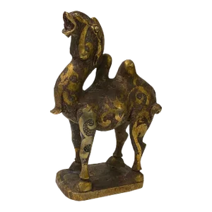 Handmade Chinese Metal Golden Rustic Camel Figure