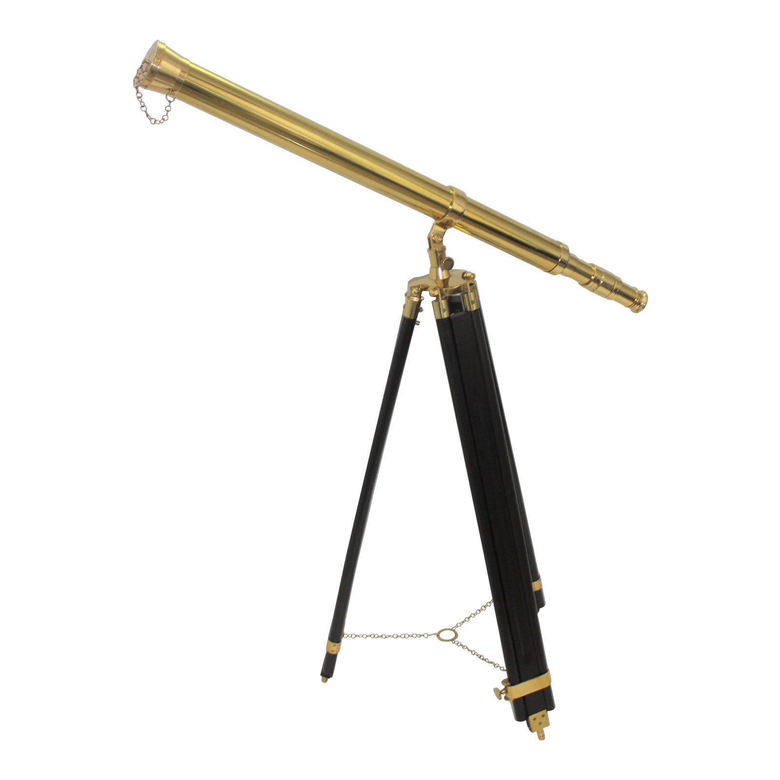 Antique Brass Telescope on Folding Wood Tripod Legs Chairish
