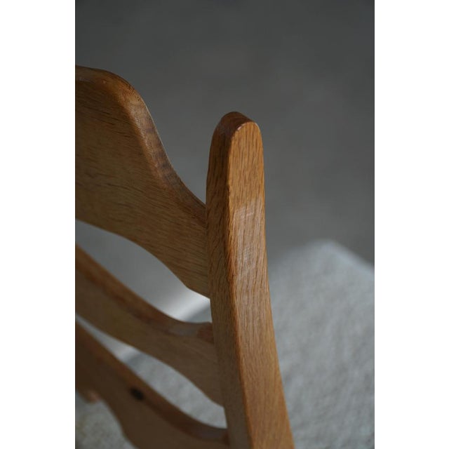 Highback Razorblade Chairs in Oak and Bouclé by Henning Kjærnulf, 1960s, Set of 4 For Sale - Image 14 of 18