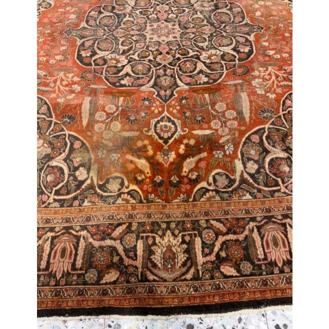 Middle Eastern Hand-Knotted Wool Rug, 1890s For Sale - Image 13 of 15