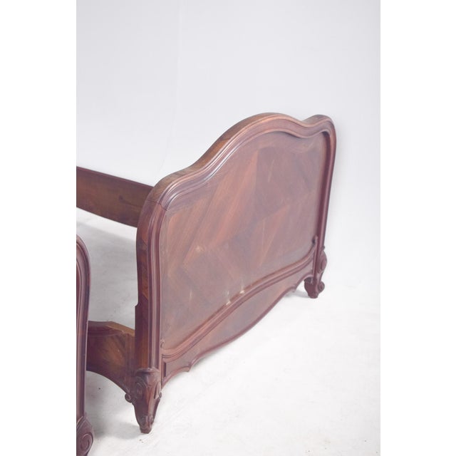 Late 19th Century Louis XV Rosewood Veneered Single Beds, 1890, Set of 2 For Sale - Image 5 of 14