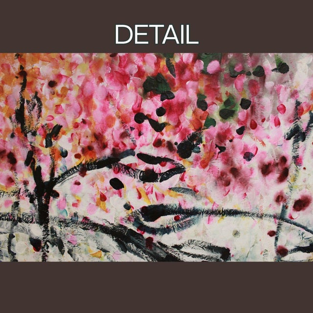 **Painting Title:** "Green Butterflies" **Dimensions:** 58"x58" **Medium:** Mixed media on unstretched canvas. *This piece...