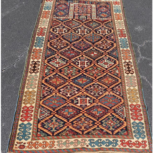Late 19th Century Antique Caucasian Akstafa Rug With Geometric Tribal Lattice Design Pattern For Sale - Image 5 of 13