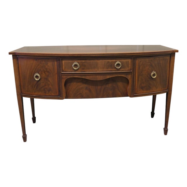 Regency Inlaid Bow Front Dresser, 1800 For Sale