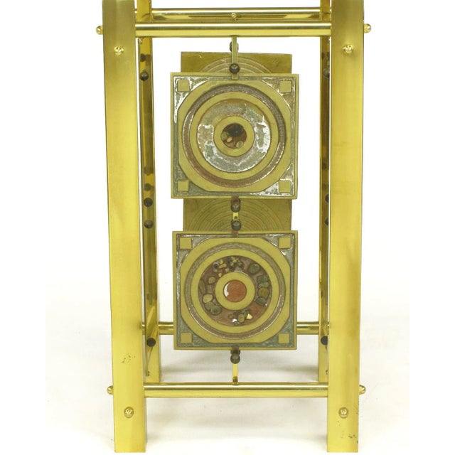 Postmodern Enameled Brass Panel Studio Side Table For Sale In Chicago - Image 6 of 11