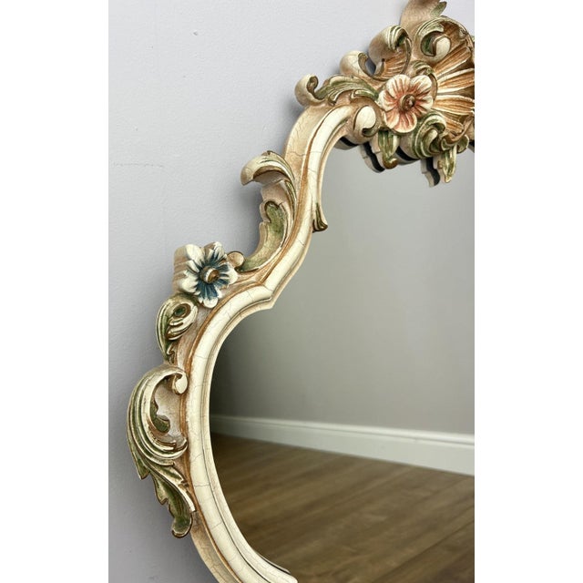 Vintage French Shabby Chic Ornate Wall Mirror For Sale - Image 3 of 10
