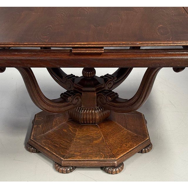 1920s Antique Dining Table in the Gerstel Style, 1920s For Sale - Image 5 of 6