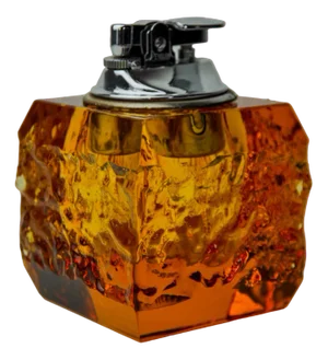 Orange Ice Cube Lighter in Murano Glass attributed to Antonio Imperatore, Italy, 1970s