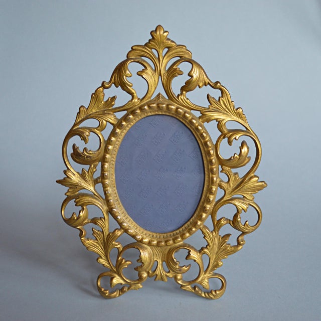 RococoStyle Gilt Brass Photo Frame Chairish