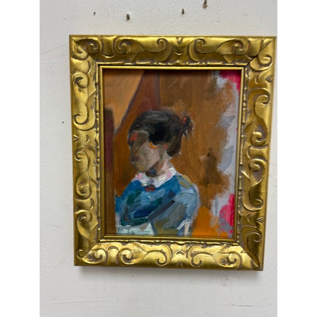 Impressionist Reproduction Artwork of Portrait of Young Girl, Framed For Sale - Image 9 of 12