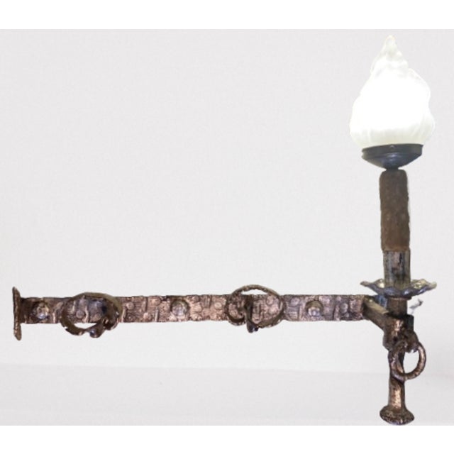 Vintage Wrought Iron Torch Light, 1960 For Sale - Image 7 of 7