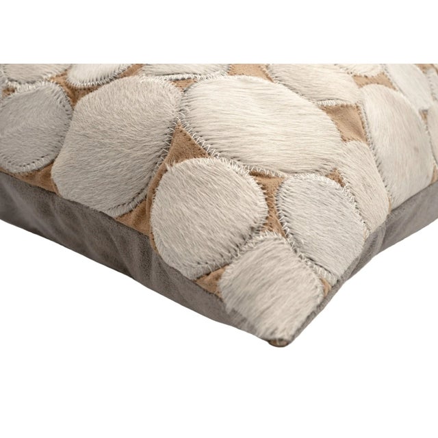 2020s Canvello Genuine Cowhide Leather Decorative Throw Pillow With Feather Down Insert Included For Sale - Image 5 of 8