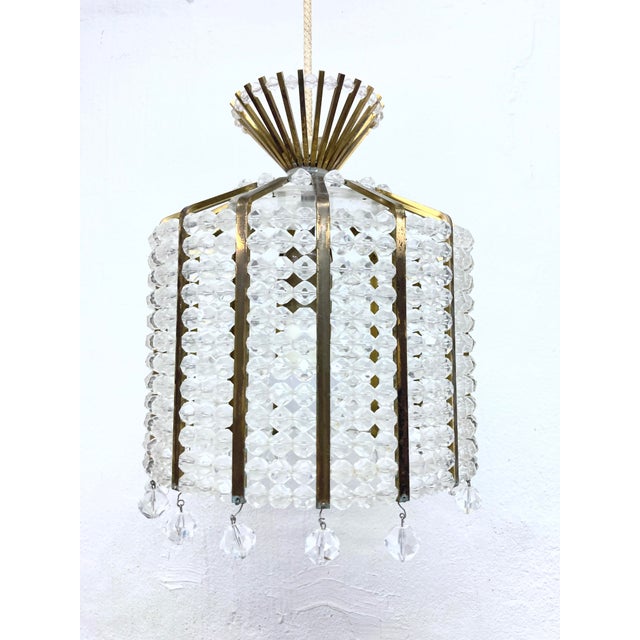 Vintage Ceiling Lamp in Acrylic and Brass by Emil Stejnar for Rupert Nikoll, 1950s For Sale - Image 13 of 15