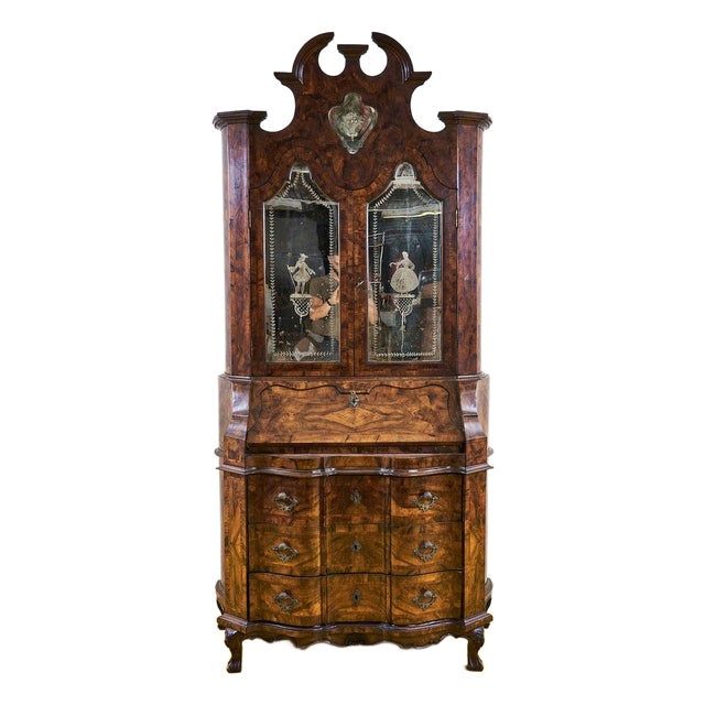 Antique Cabinet in Walnut Veneer, 1900s For Sale
